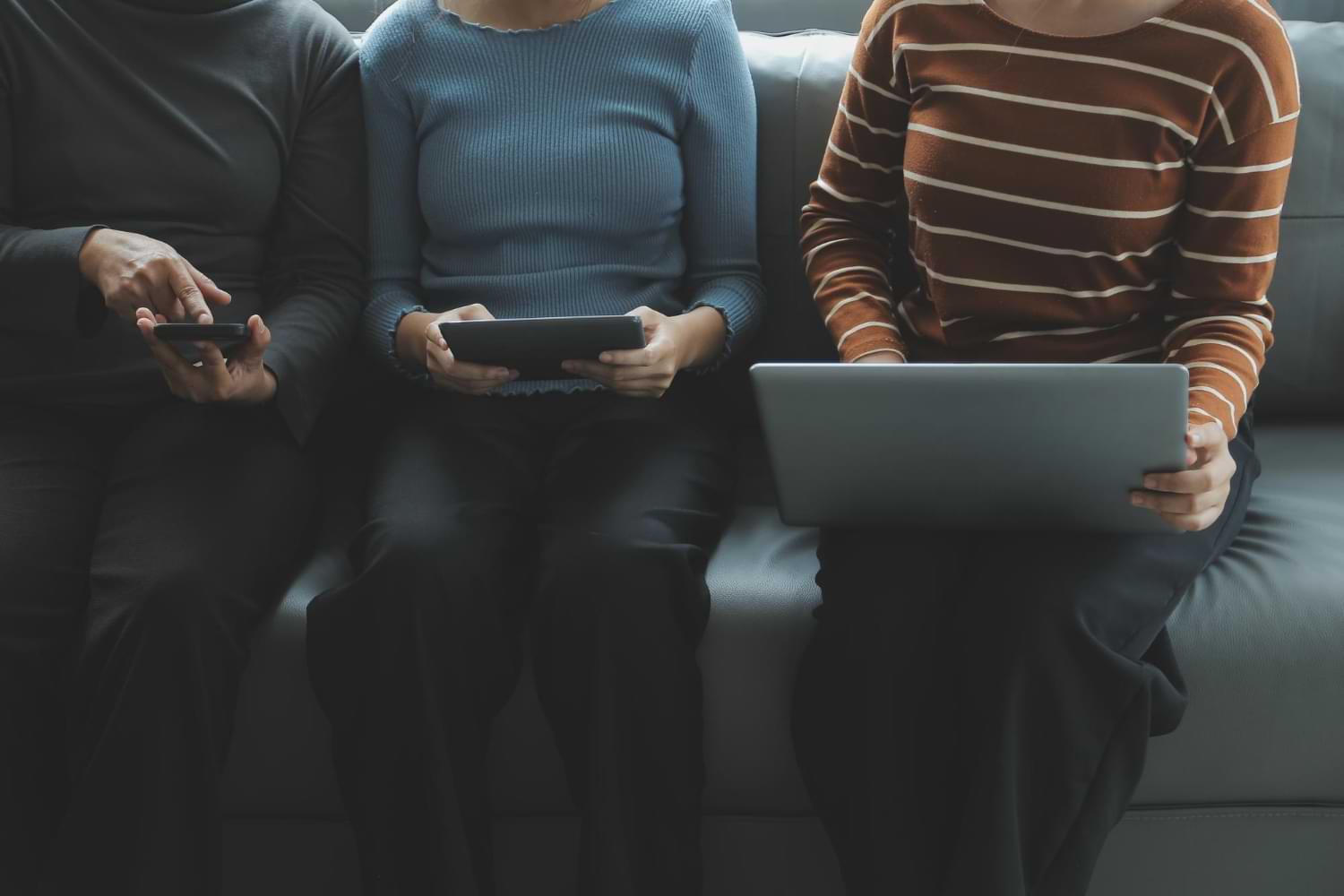 Kids sitting in a row